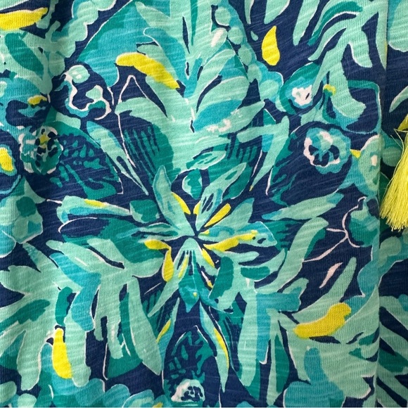 Lilly Pulitzer Del Lago Tunic Indigo Midnight Cove Tassels Women’s Medium - Picture 4 of 7